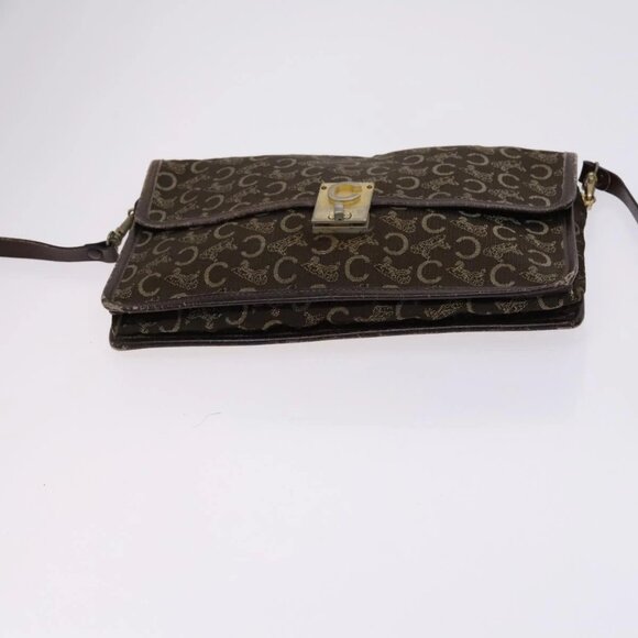 CELINE C Sulky Boston Shoulder Bag Canvas 2Set Brown Navy - Picture 14 of 16